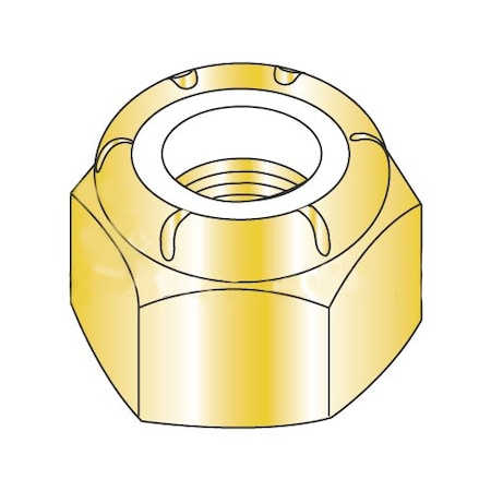 Nylon Insert Lock Nut, #4-40, Steel, Yellow Zinc, 2000 PK